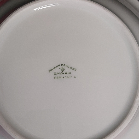 Vintage Johann Haviland Moss Rose 8.5” Round Serving Bowl Bavaria - Picture 6 of 7